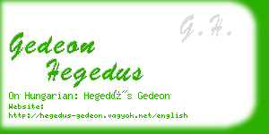 gedeon hegedus business card